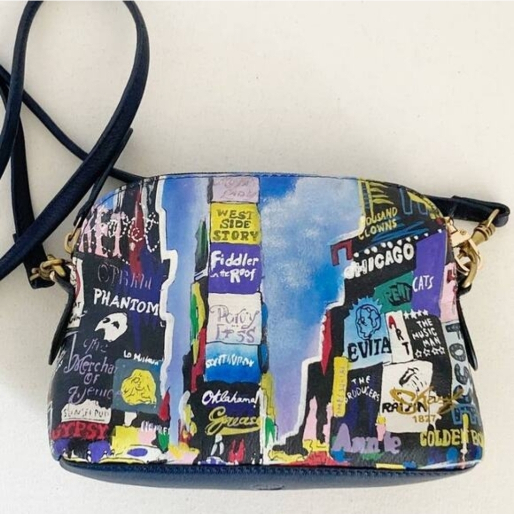 SHARIF Hand Painted New York Shows Crossbody NWOT